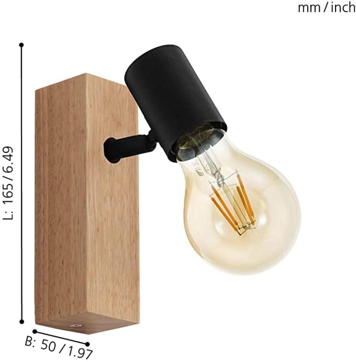 Bricocenter FARETTO TOWNSHEND LEGNO E METALLO NERO E27=60W