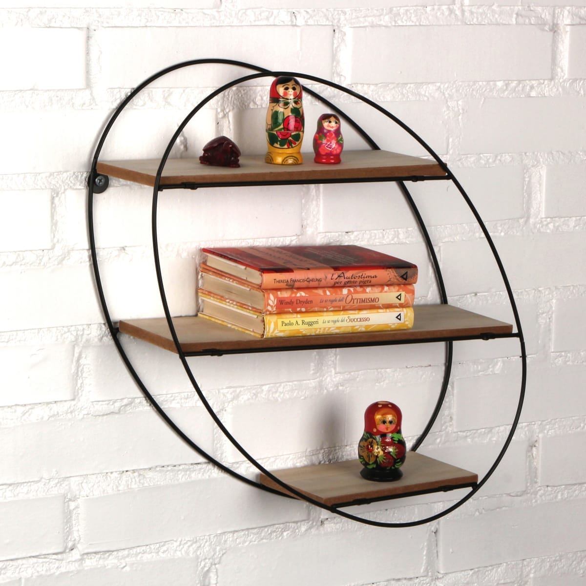 Bricocenter OVAL FOLDING SHELF METAL+MDF 34,5X10X38 BLACK