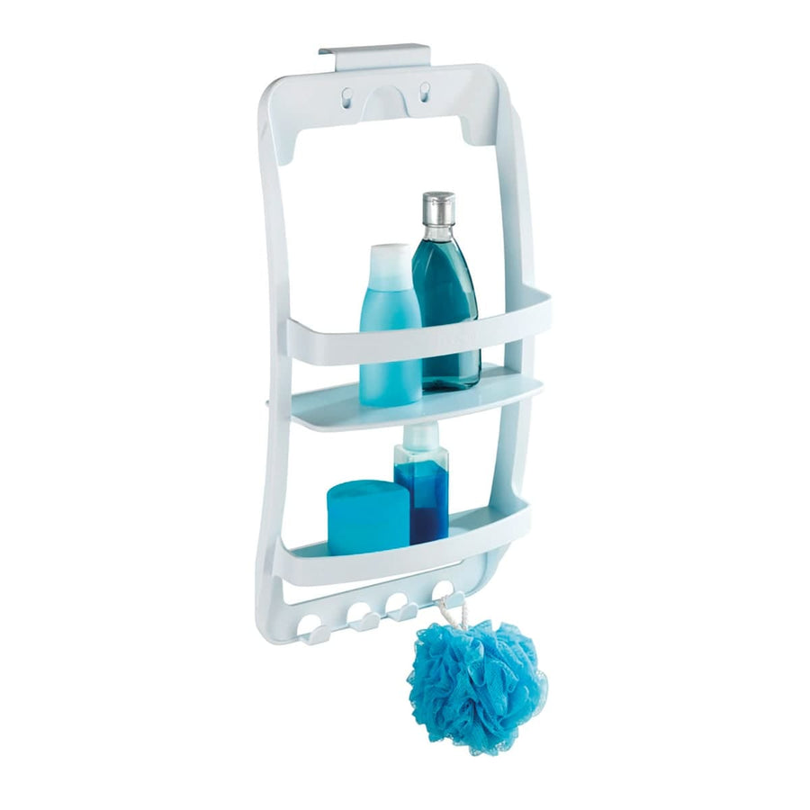 Bricocenter UNIVERSAL SHOWER SHELF 2 PLACES W/HANGER WHITE PLASTIC