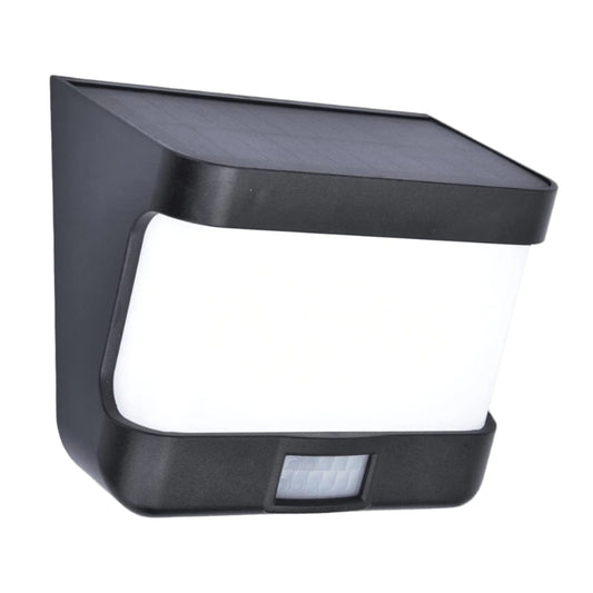 Bricocenter SOLAR WALL SCONCE FANO PLASTIC BLACK LED 8W WITH SENSOR IP54