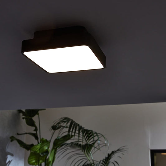 Bricocenter PLAFONIERA MITSUCA METALLO NERO 30X30X10XM CM E27=25W IP44