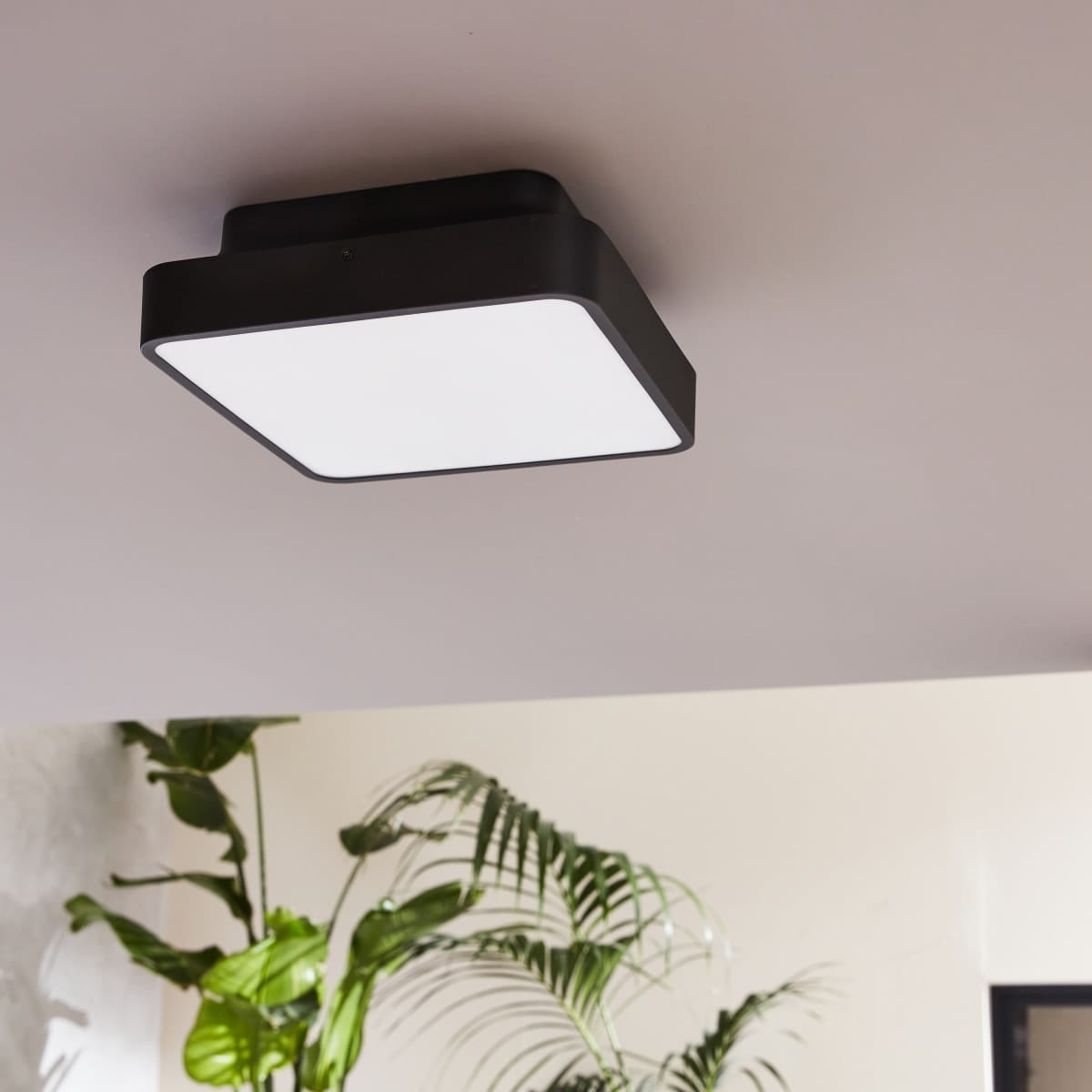 Bricocenter PLAFONIERA MITSUCA METALLO NERO 30X30X10XM CM E27=25W IP44