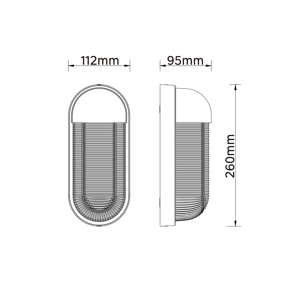 BLACK PLASTIC USHI WALL SCONCE 26X9.5X11.2CM E27=25W IP54