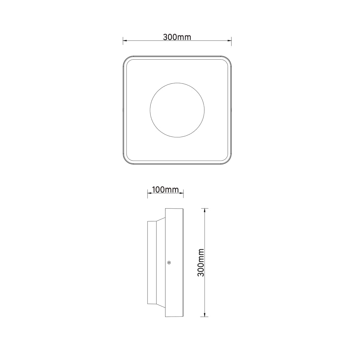 Bricocenter PLAFONIERA MITSUCA METALLO NERO 30X30X10XM CM E27=25W IP44