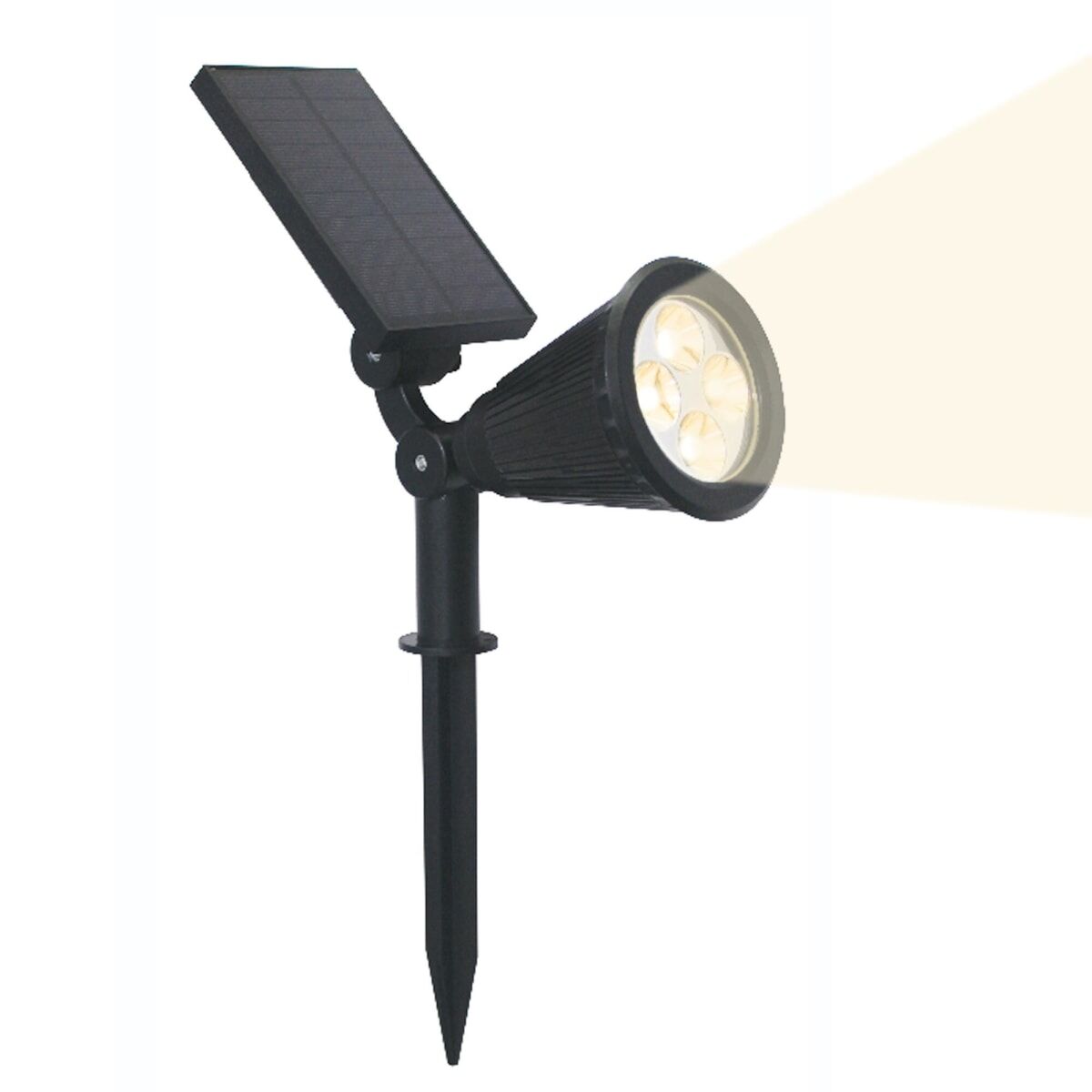 SOLAR PICHETTO RIZ PLASTIC BLACK H39CM LED NATURAL LIGHT