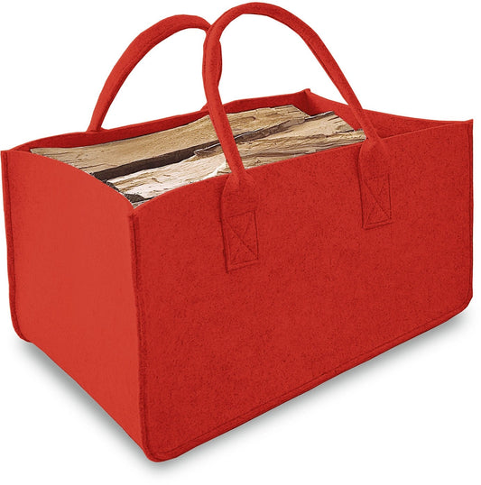 FELT RED FIREWOOD BAG