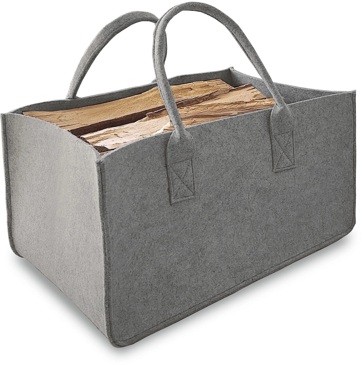 FELT GREY LOG CARRIER BAG