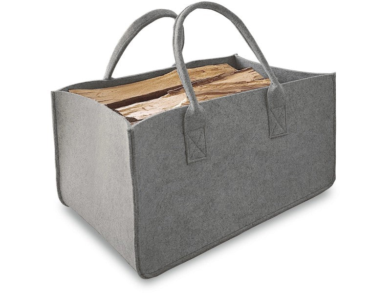 FELT GREY LOG CARRIER BAG