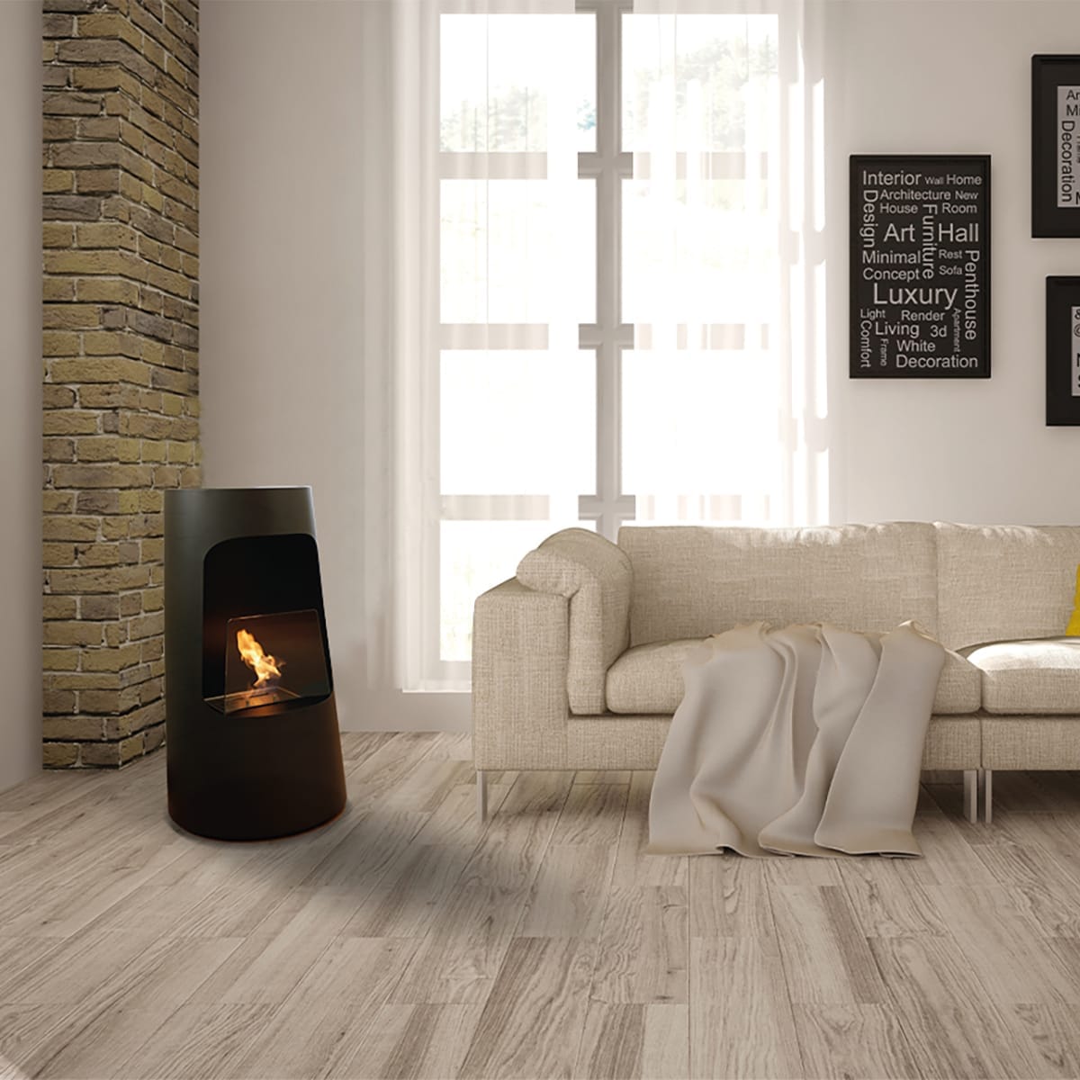 Bricocenter BIOCAMINO Dubai Nero KW 2,5 H96CM