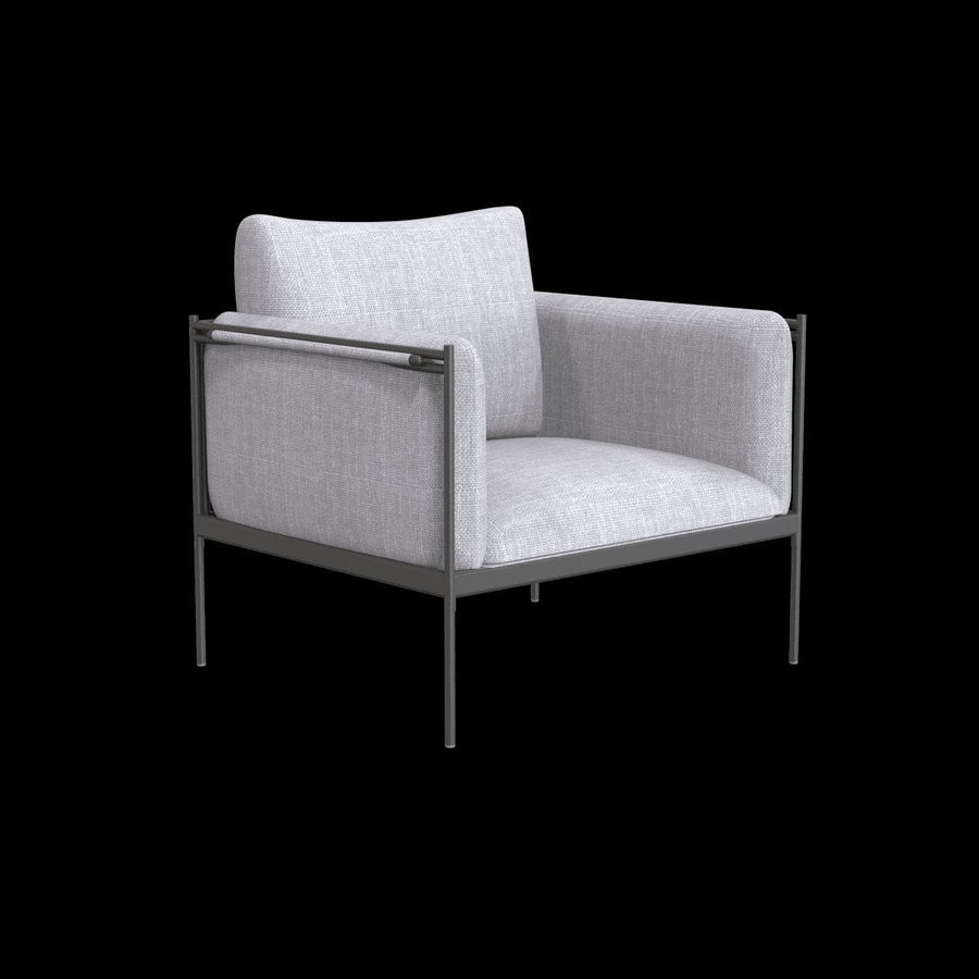 Bricocenter COFFEE SET 2 Seats naterial, 2 aluminum armchairs and table with anthracite glass top