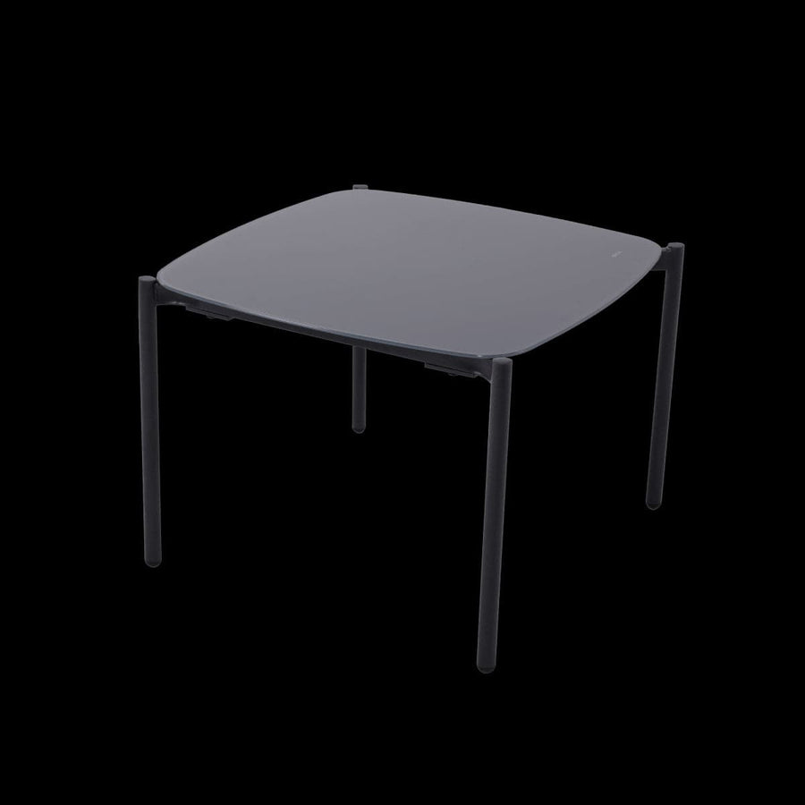 Bricocenter COFFEE SET 2 Seats naterial, 2 aluminum armchairs and table with anthracite glass top