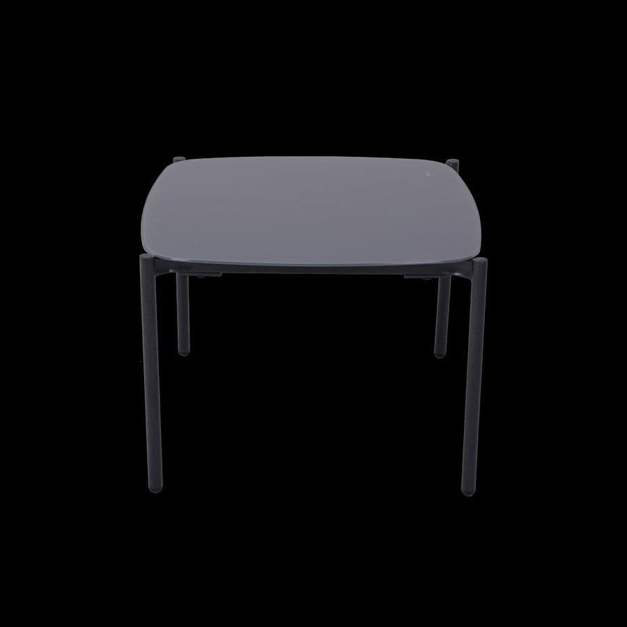 Bricocenter COFFEE SET 2 Seats naterial, 2 aluminum armchairs and table with anthracite glass top