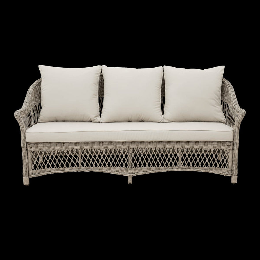 Bricocenter COFFEE SET 5 PLACES NATERIAL IDYLL TABLE 2 ARMCHAIRS AND SOFA ALUMINIUM AND NATURAL WICKER