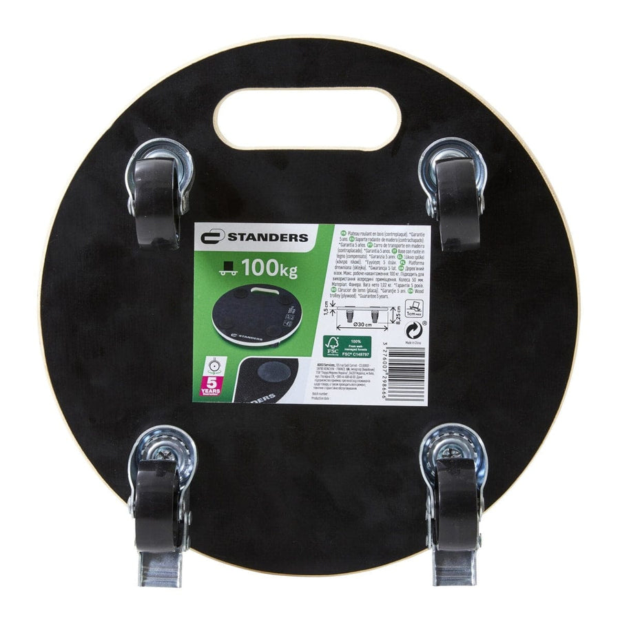 Bricocenter BASE MOVES EVERYTHING DIAM. 30 CM CAPACITY 100 KG, 4 WHEELS DIAM. 50MM INCLUDING TWO WITH BRAKES