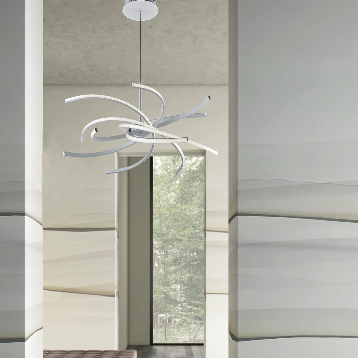 Bricocenter LAMPADARIO ANUK BIANCO D70 CM LED 50W LUCE NATURALE