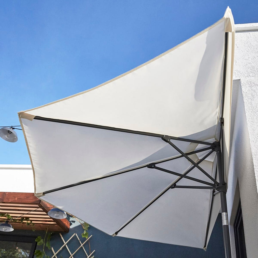 Bricocenter Half round balcony umbrella arkea Naterial in aluminum 270X135 white