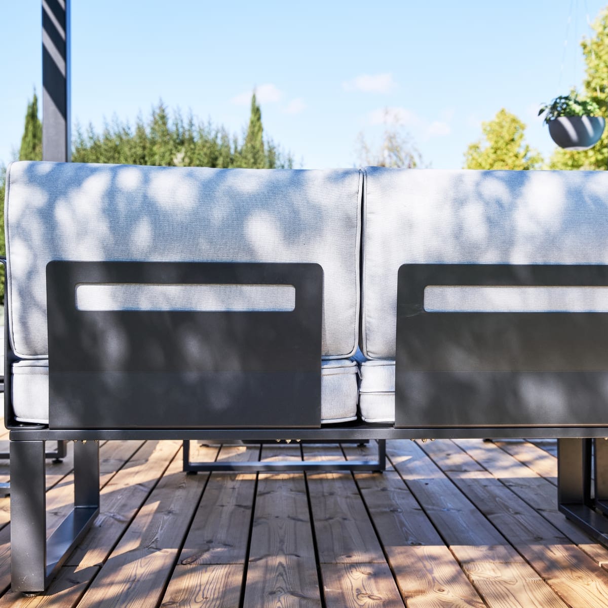 Bricocenter COFFE SET ODYSSEA CORNER NATERIAL SOFA ALUMINIUM COFFEE TABLE + 2 SEATS