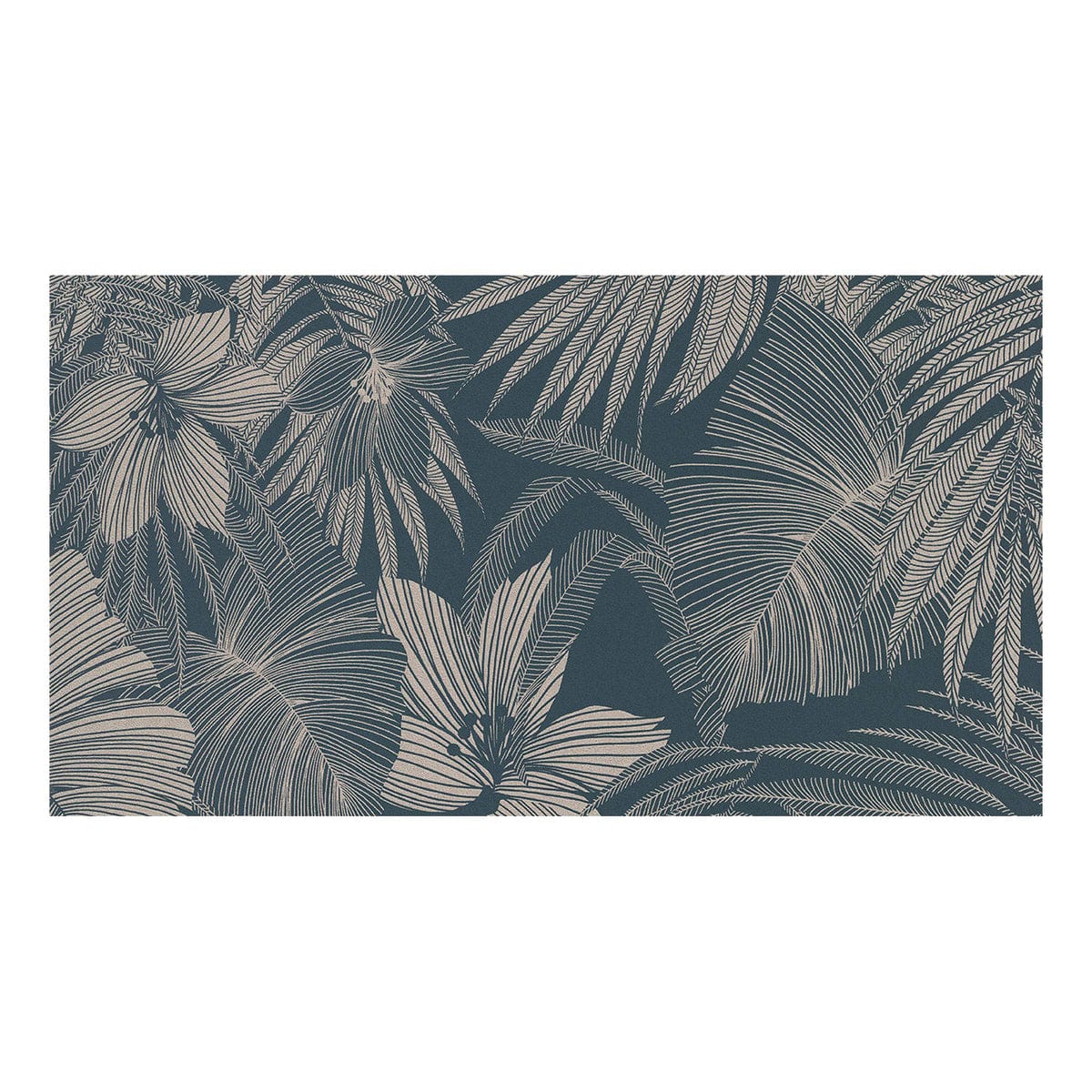 Bricocenter WALLPAPER FERN COPPER ON BLUE BACKGROUND 53CMX10.5M