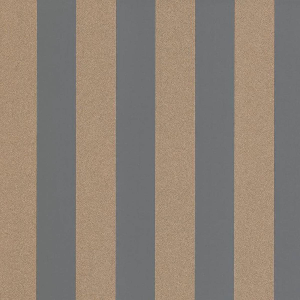 WALLPAPER STRIPE GOLD AND ANTHRACITE 53CMX10.5MT