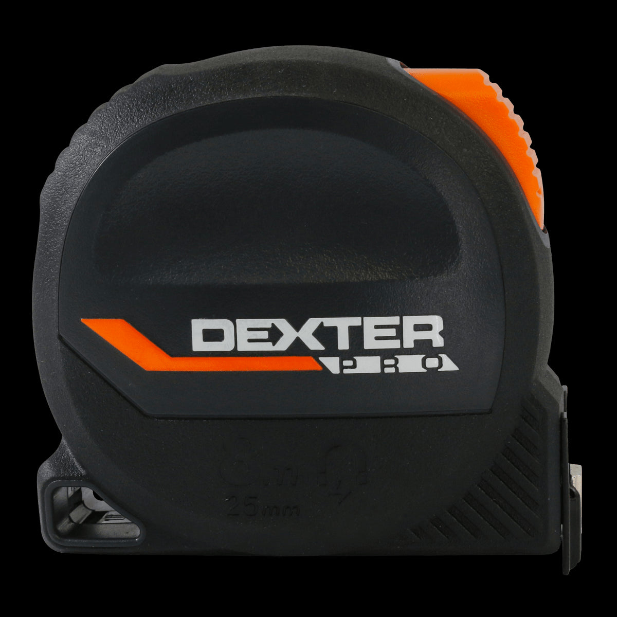 8 M X 25 MM DEXTER PRO FLEXOMETER WITH MAGNET, BIMATERIAL SHELL, 2-SIDED GRADATION