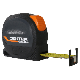 8 M X 25 MM DEXTER PRO FLEXOMETER WITH MAGNET, BIMATERIAL SHELL, 2-SIDED GRADATION