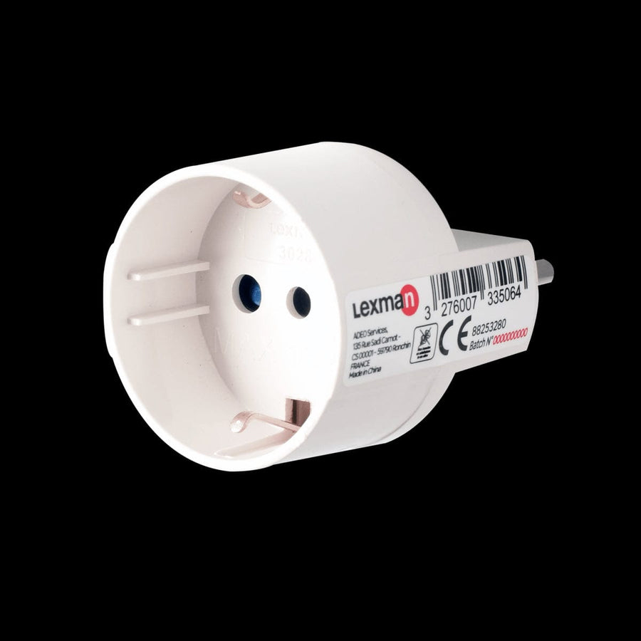 Bricocenter ADAPTER PLUG 10A SCHUKO SOCKET WHITE