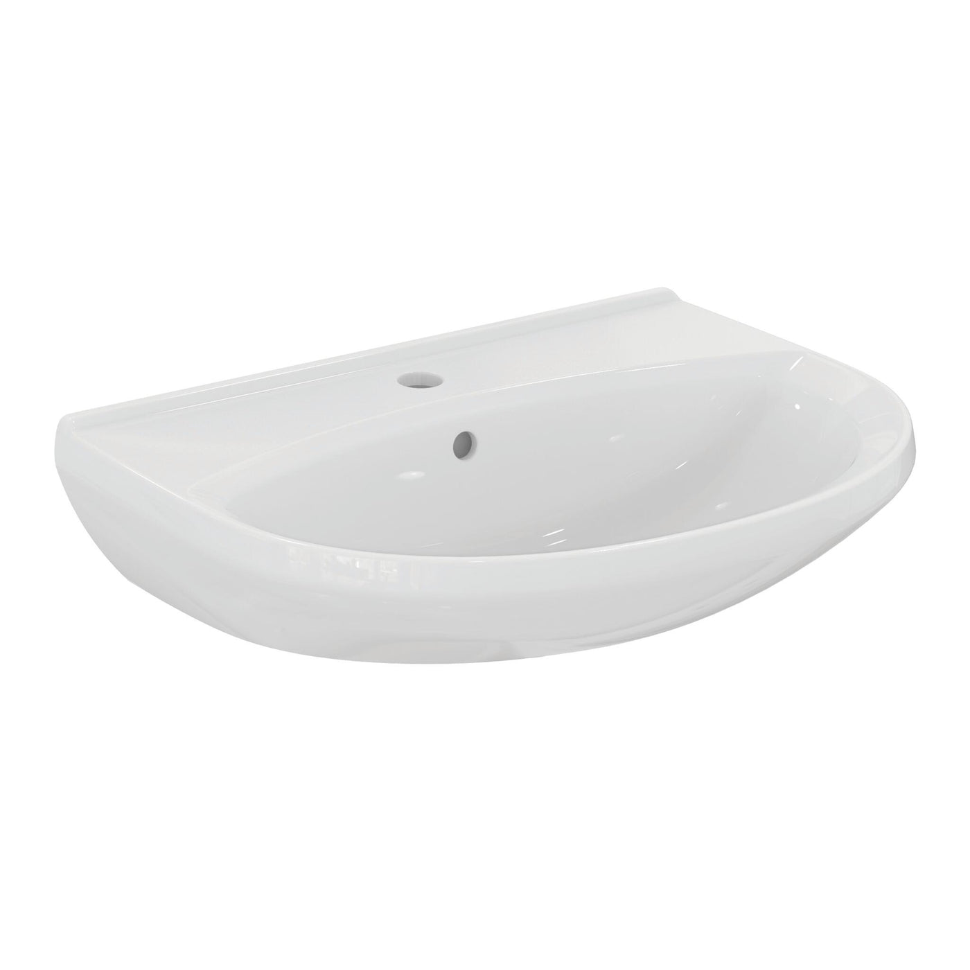 Alpha 60 washbasin, 1 tap hole, white