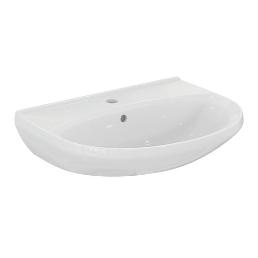 Alpha 60 washbasin, 1 tap hole, white