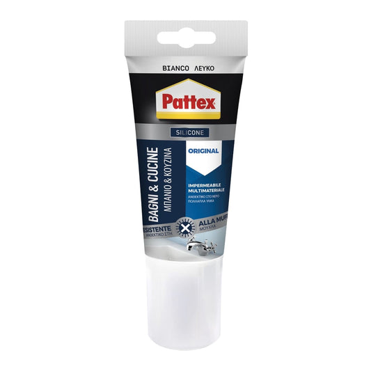 ACETIC SILICONE BATHROOMS AND KITCHENS WHITE PATTEX 150 ML