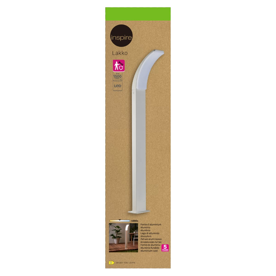 Bricocenter LAKKO ALUMINIUM LAMPPOST WHITE 96CM LED IP44