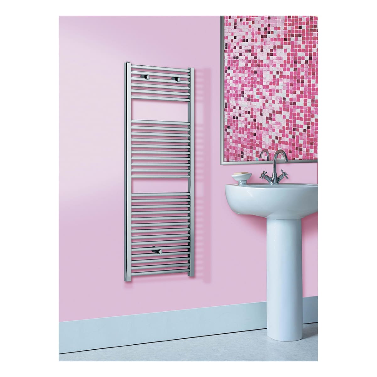 Bricocenter KIARA CHROME WATER HEATER H781MM CENTRE DISTANCE 450 DE LONGHI