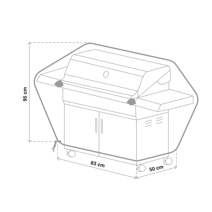 83X50X95CM LIGHT GRAY TWO BURNER GAS BBQ COVER