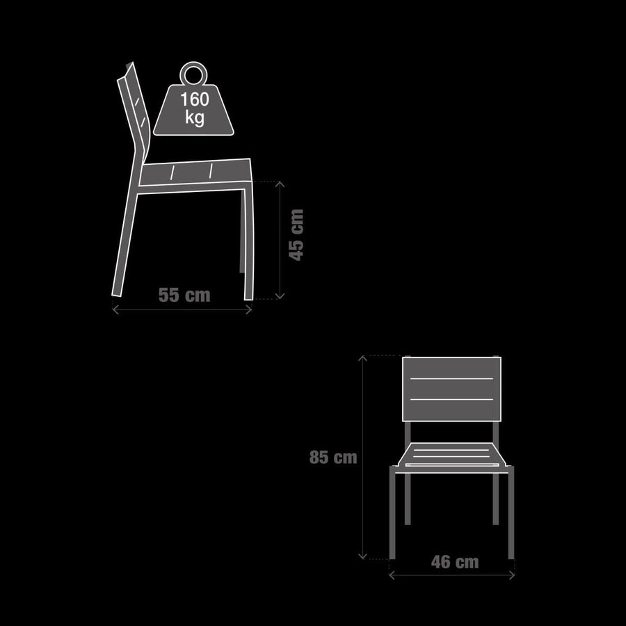 Bricocenter NATERIAL ORION BETA II ALUMINIUM TEXTILENE WHITE CHAIR