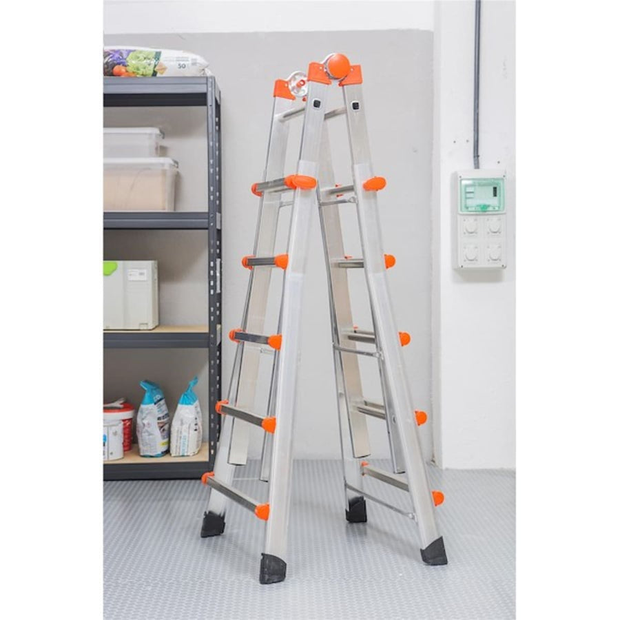 Bricocenter GIANT TELESCOPIC LADDER ALL 5+5 STEPS CAPACITY 150KG