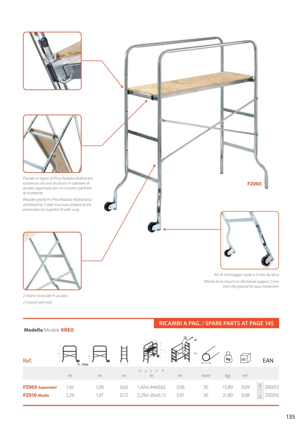 Bricocenter TRABATTELLO MINI CON PIANO LEGNO PORTATA 120KG