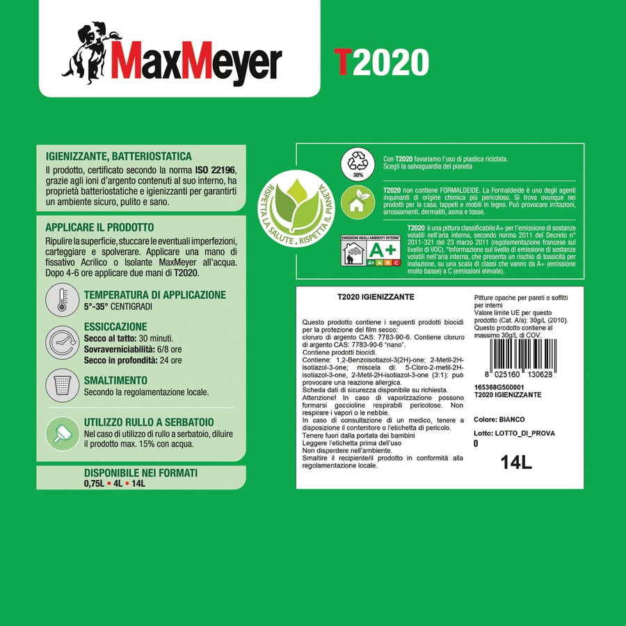 Bricocenter WHITE SUPER-BREATHABLE SANITISING PAINT T2020 14LT