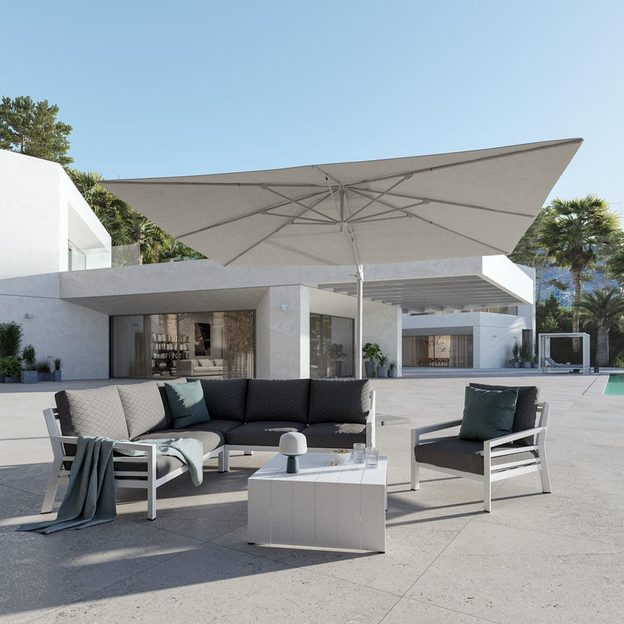 Bricocenter AURA NATERIAL Arm umbrella 290X390 white aluminum