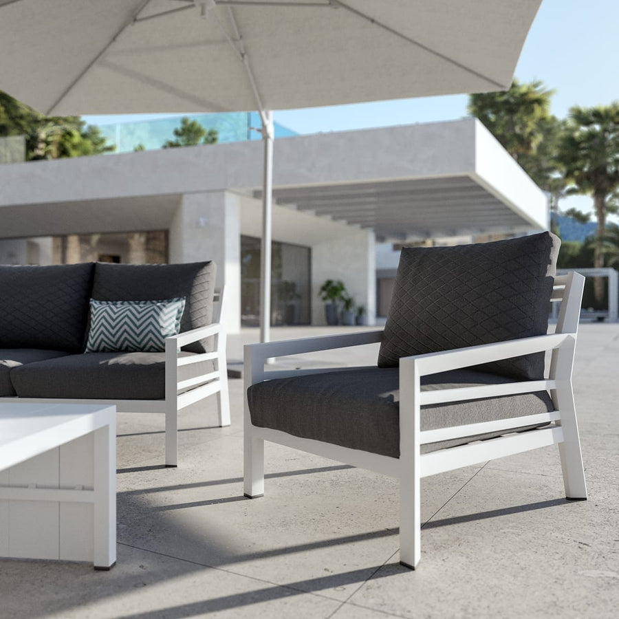 Bricocenter AURA NATERIAL Arm umbrella 290X390 white aluminum
