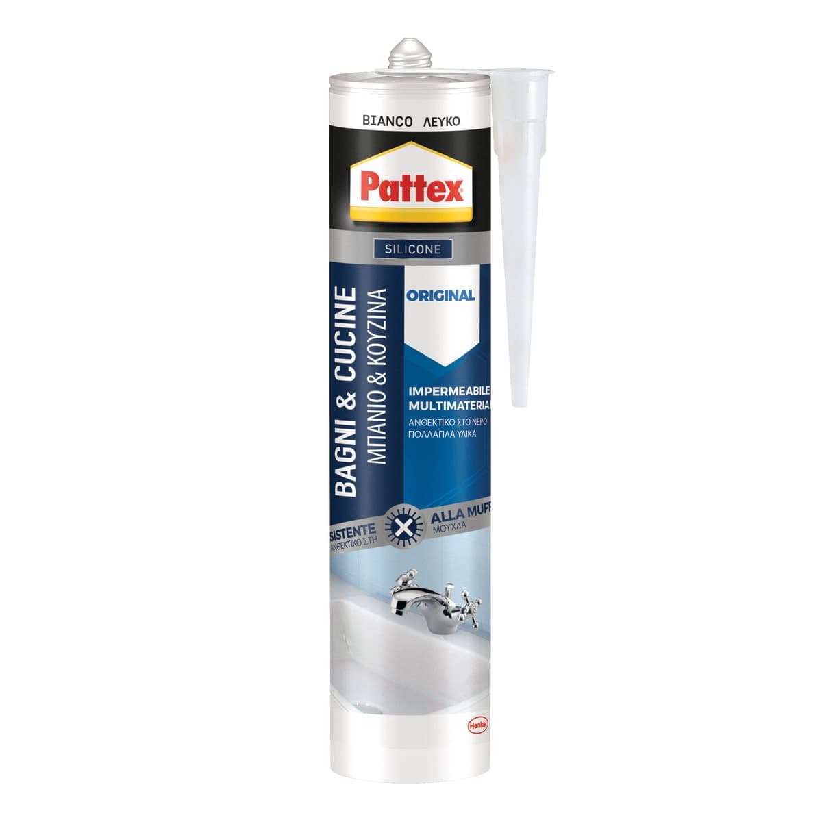 Bricocenter SILICONE BATHROOMS&amp;KITCHENS WHITE 280ML PATTEX