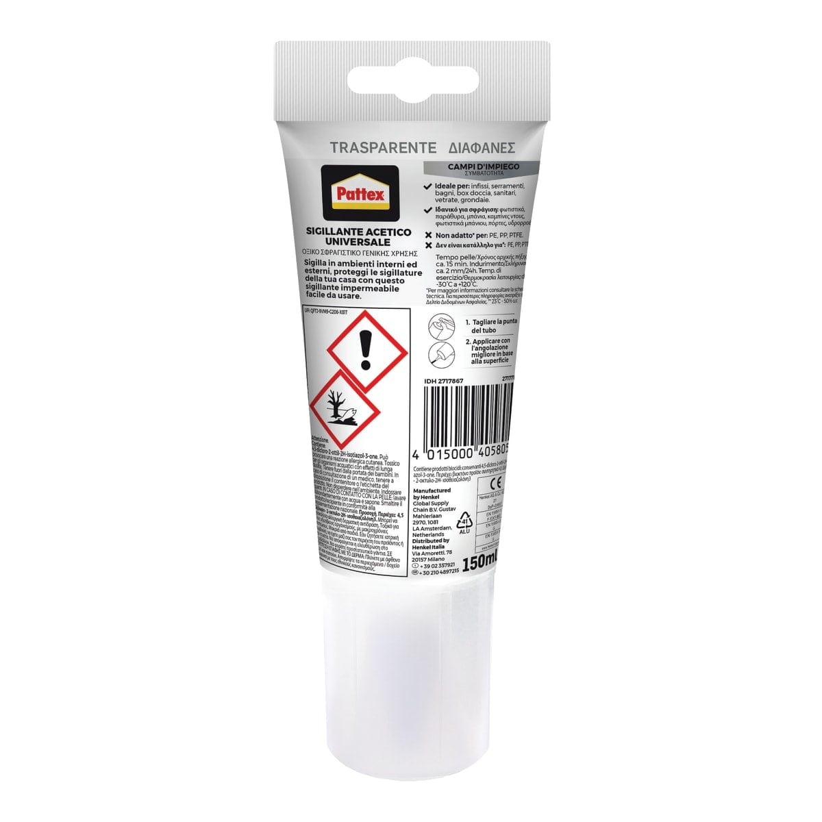 Bricocenter UNIVERSAL TRANSPARENT ACETIC SILICONE PATTEX 150ML