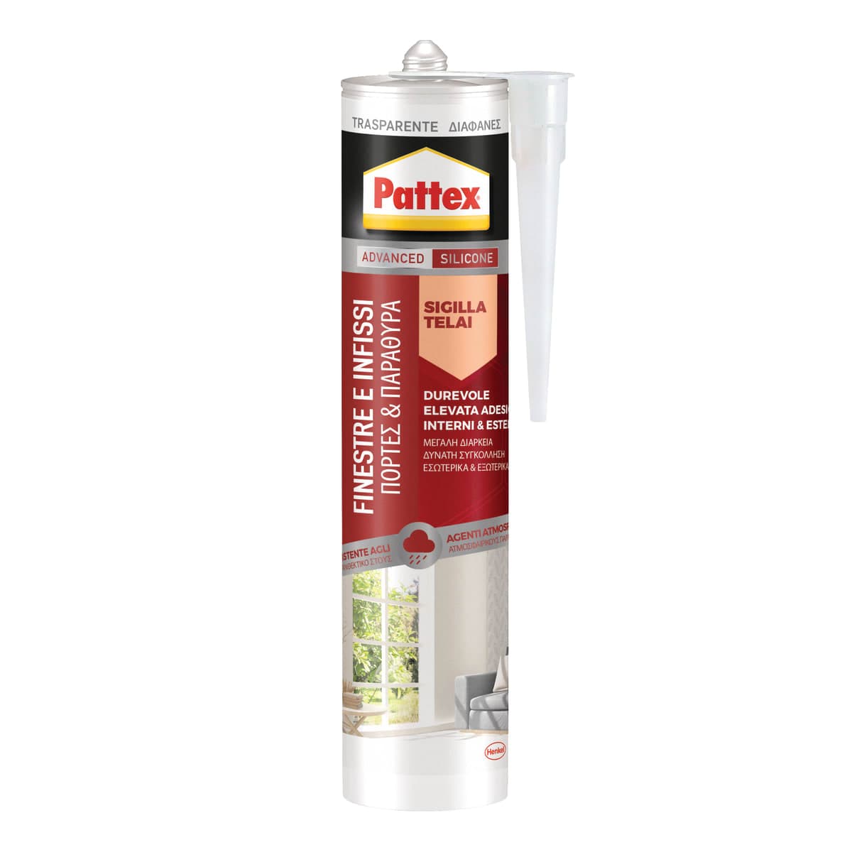 Bricocenter NEUTRAL SILICONE DOORS AND WINDOWS TRANSPARENT PATTEX 280ML