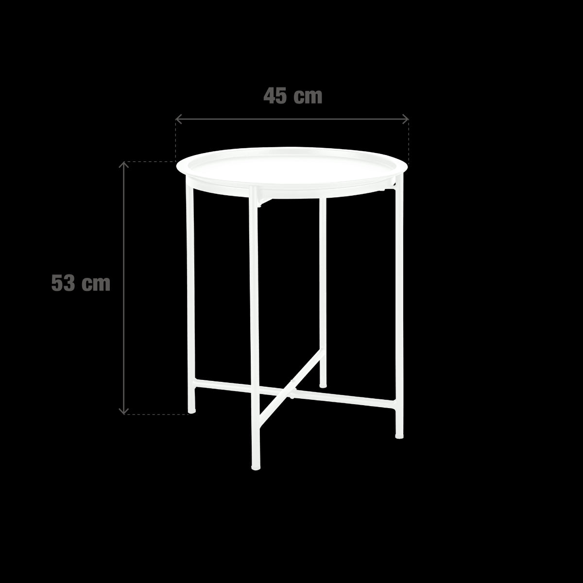 COFFEE TABLE WITH TRAY FUNCTION NATERIAL 45X53 WHITE