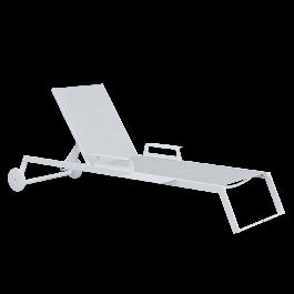 BED ODYSSEA II NATERIAL Aluminum, textilene, padded, white