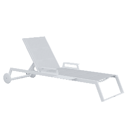 BED ODYSSEA II NATERIAL Aluminum, textilene, padded, white