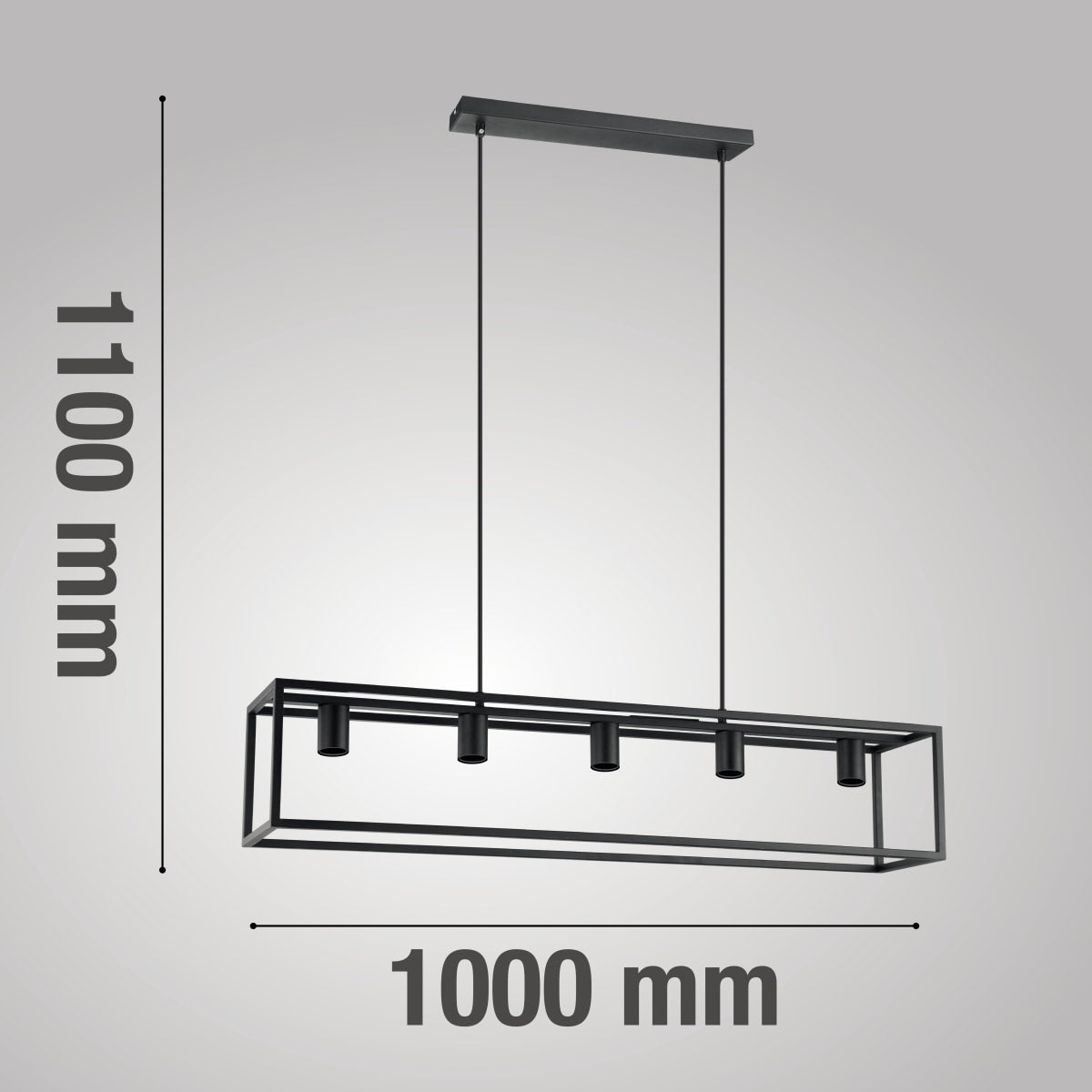 ELDRICK METAL CHANDELIER BLACK L100 CM E27=40W