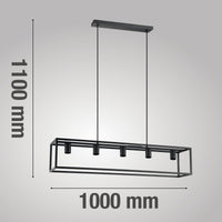 ELDRICK METAL CHANDELIER BLACK L100 CM E27=40W