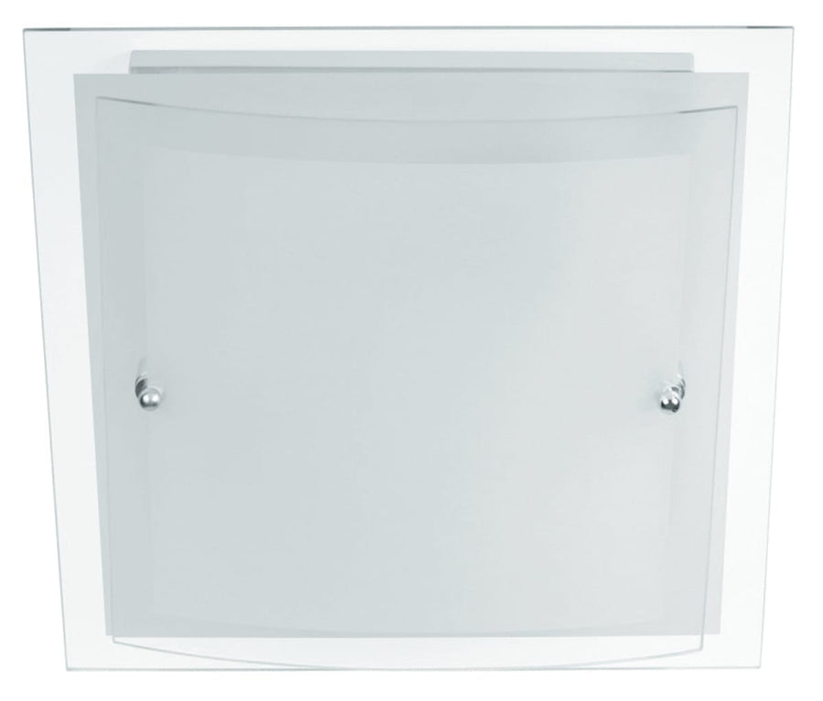 Bricocenter D30 WHITE DOUBLE GLASS CEILING LIGHT 2XE27=60W