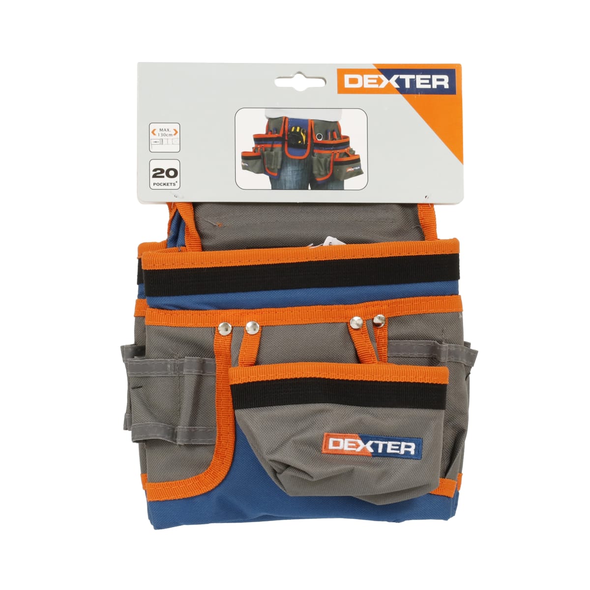 DEXTER FABRIC TOOL BELT WITH 20 POCKETS