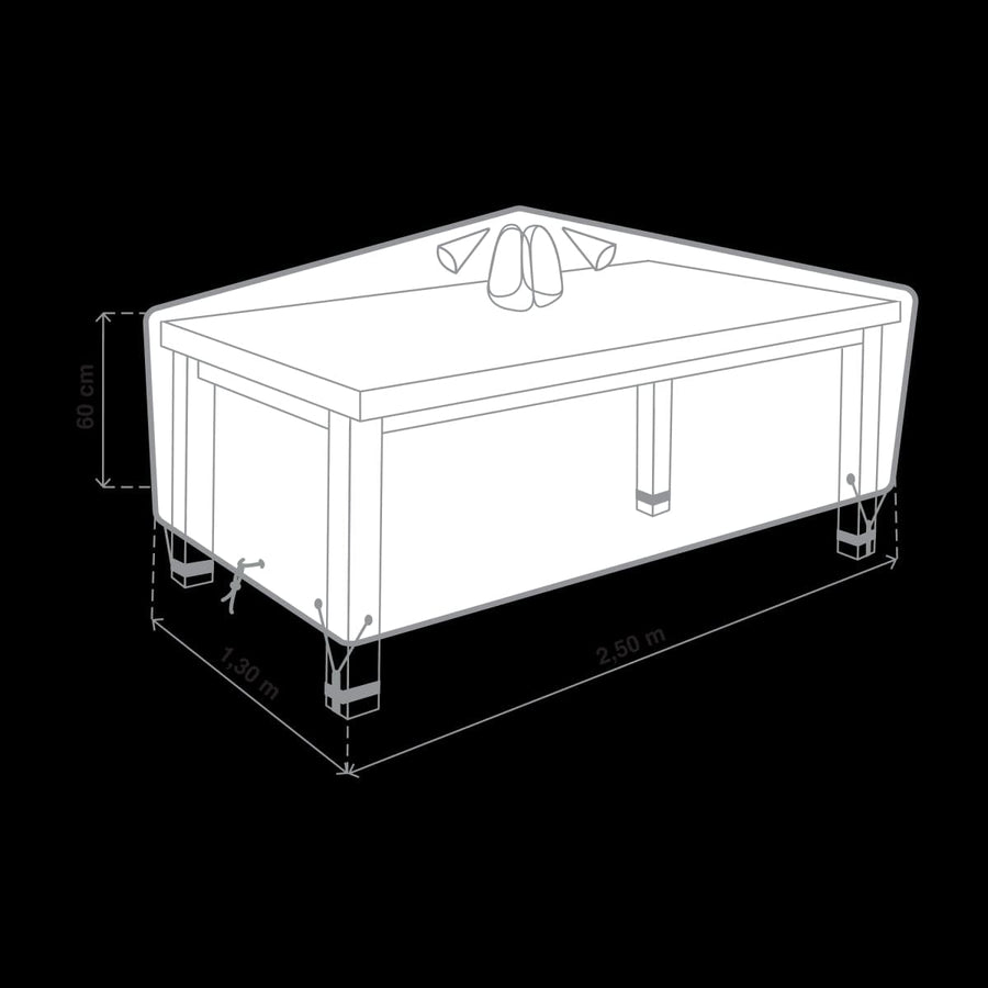 Bricocenter COVER FOR RECTANGULAR TABLE 250X130X60 LIGHT GREY