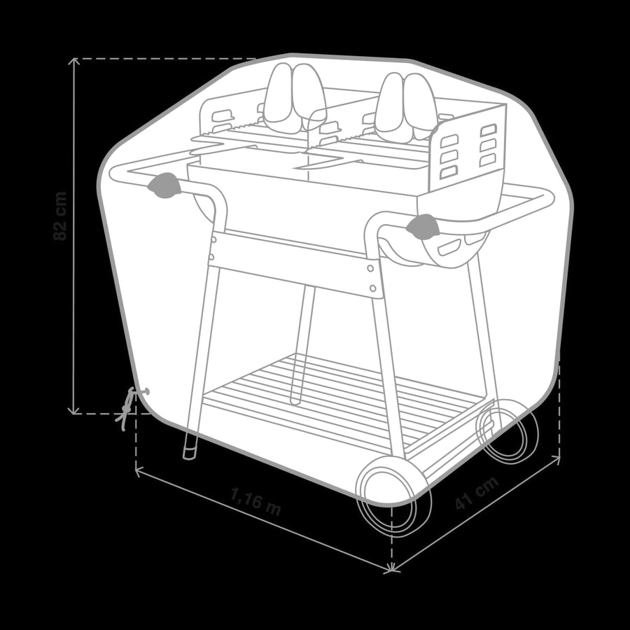 Bricocenter COPERTURA RETTANGOLARE  PER BBQ 116X41X82 GRIGIO CHIARO